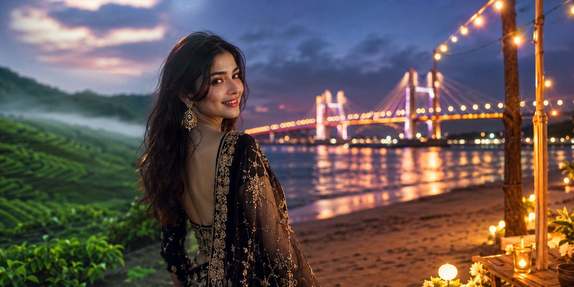 বরিশালে চা বাগানের কাছে একজন ব্যক্তি মোবাইলে পেমেন্ট করছেন